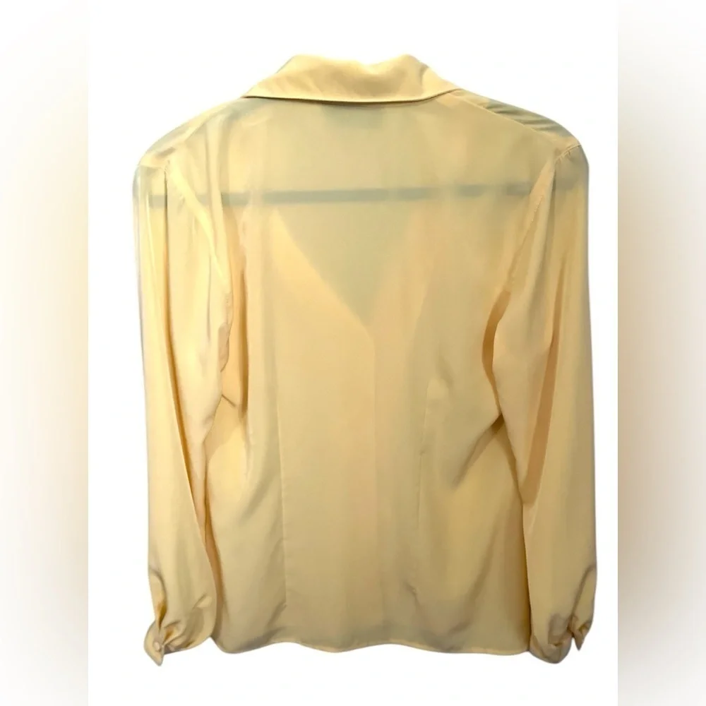 Howard Wolf Vintage Button-Up Blouse – Yellow, Classic Career Shirt, SZ: 2